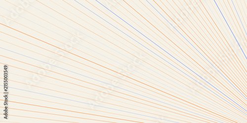 Abstract light rays background with soft pastel orange and blue lines in a sunburst pattern