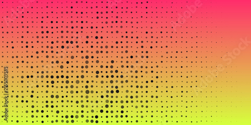 Abstract digital pixel art background with a vibrant pink orange and yellow color gradient
