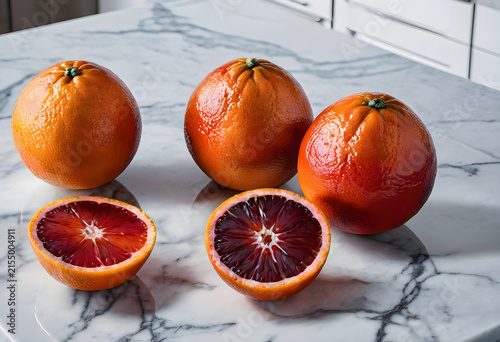 Fresh blood oranges whole a...