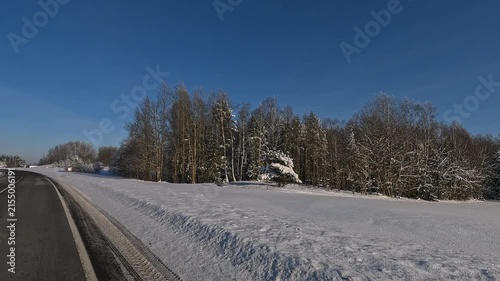 winter road in the morning