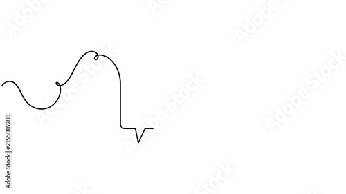 Animated bookmark inside a speech bubble icon sign continuous one line drawing moving on white background minimalist single art social media story and clip save symbol animation