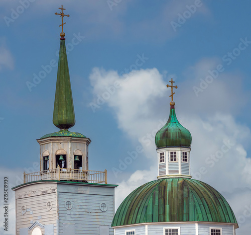 Canvas Print The copper dome and bell tower of St