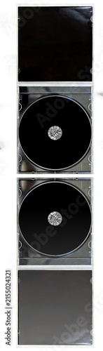 Canvas Print Opened CD jewel case with mirror image