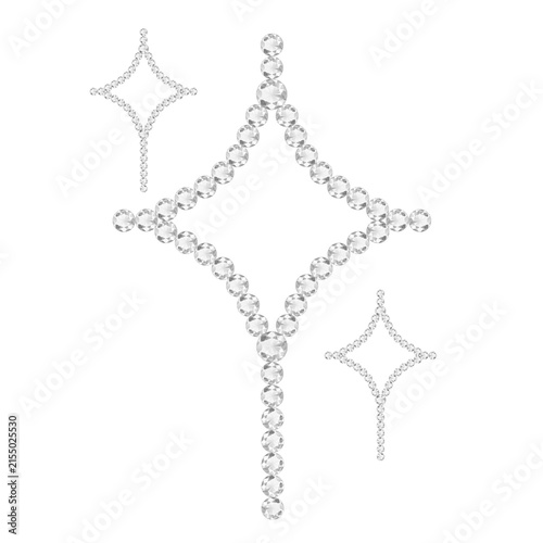 Konstfotografi Elegant luxury crystal gem sparkles y2k star icons set