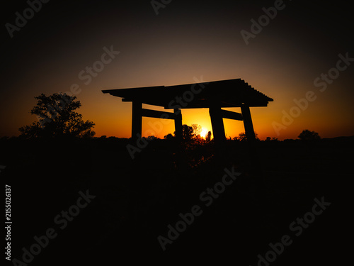 Partial solar eclipse in 2026 at the city of Zagreb, Croatia when moon covered part of the sun at sunset