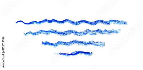 Sea wave crayon icon. Hand drawn water flow