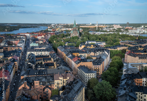 Photography Aerial view of Stockholm City, Sodermalm district