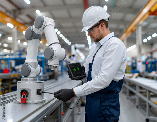 Moderner Cobot in sicherem Wartungszustand