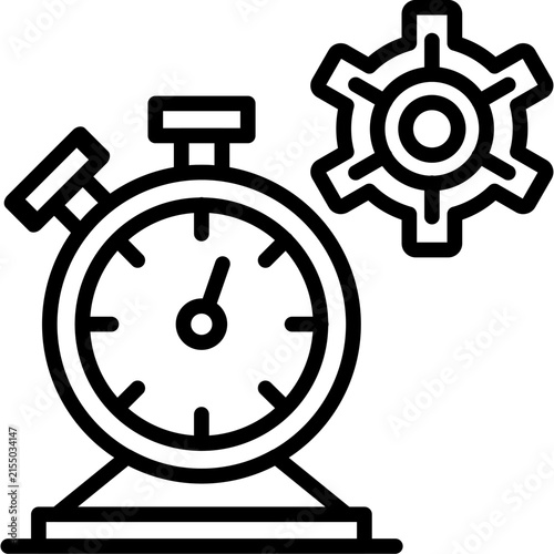 Business Time Management and Productivity Line Icon