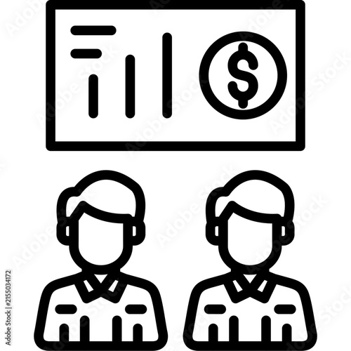Business Meeting and Team Discussion Line Icon