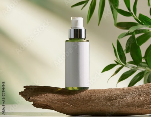 a skincare product bottle presented on a fresh light background