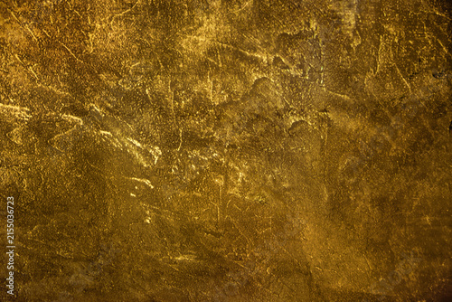 Distressed Golden Industrial Concrete or Wall Texture with Patina