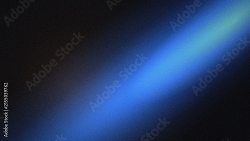 Vibrant blue light beam shining diagonally across a dark black background, with a grainy, texture and a, soft, glowing illumination effect