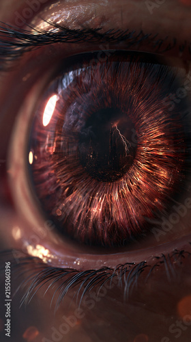 Extreme Macro Closeup Of Brown Human Eye
