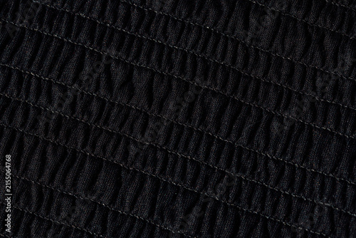 Obraz na płótnie smocked black fabric close up texture