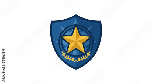 Blue shield emblem with central gold star