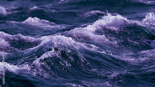 Powerful Purple Ocean Waves Beneath Dark Storm Clouds