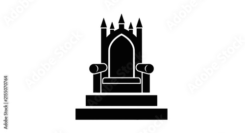 Vector illustration of royal throne icon, simple style on a transparent background
