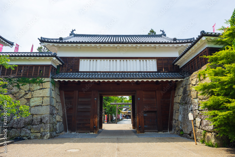 Fototapeta premium 日本の風景・初夏 長野 日本100名城 新緑の上田城趾公園 東虎口櫓門