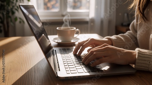 woman working on laptop
