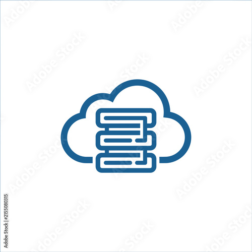 A blue cloud icon representing digital data storage and technology