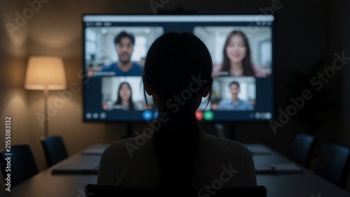 woman watching tv