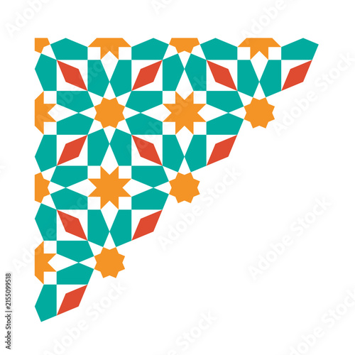 Geometric Orange and Teal Star Background