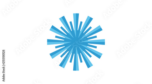 Blue radial burst icon with symmetrical lines