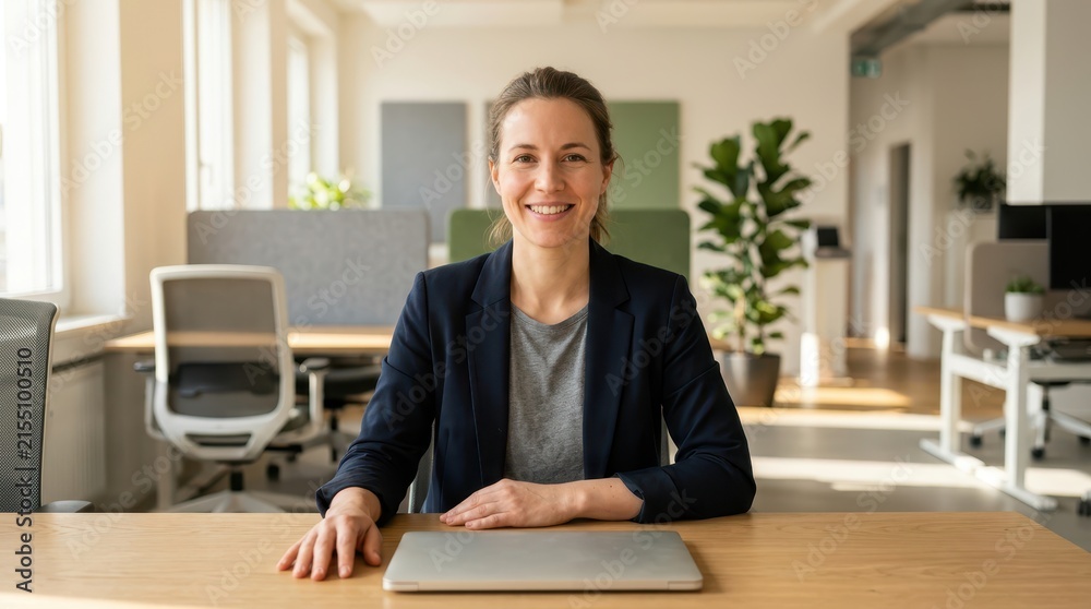 Obraz premium Professional woman working in modern office environment.