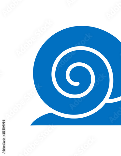 Blue snail shell spiral icon.