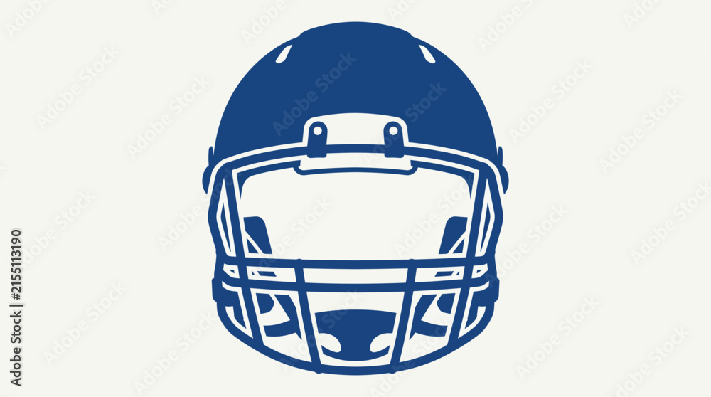 Fototapeta premium Football Helmet Front View Vector Icon Illustration