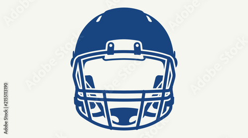 Football Helmet Front View Vector Icon Illustration