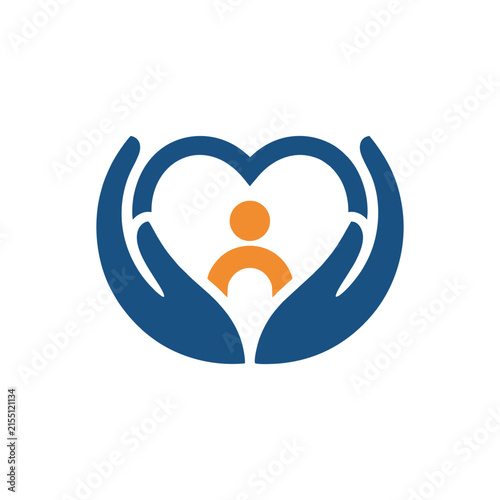 Symbolic Representation of Caring Hands Embracing a Person within a Heart Shape Suggesting Support and Protection in a Concept of Health and Wellbeing