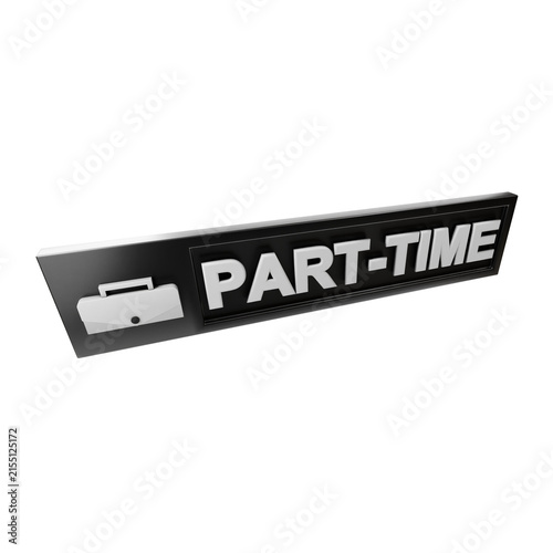 Canvastavla 3d icon part-time sign