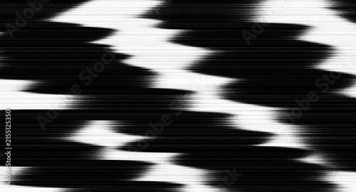 Black and white glitch texture background with vertical lines and analog static noise	