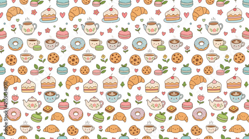 Cute Food Pattern Isolated