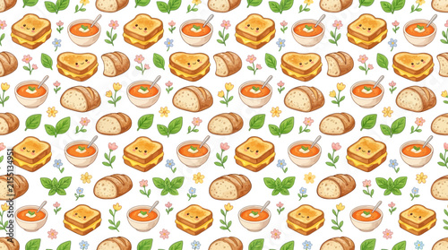 Cute Grilled Cheese and Tomato Soup Pattern