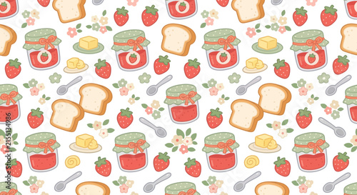 Cute Jam and Toast Pattern