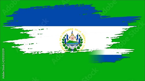 El Salvador Flag Brush Stroke Animation, Salvadoran National Flag Paint Effect, Blue White Patriotic Background 4K