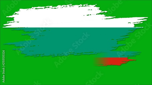 Bulgaria Flag Brush Stroke Animation, Bulgarian National Flag Paint Effect, White Green Red Patriotic Background 4K