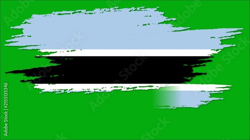 Botswana Flag Brush Stroke Animation, Botswana National Flag Paint Effect, Blue Black White Patriotic Background 4K