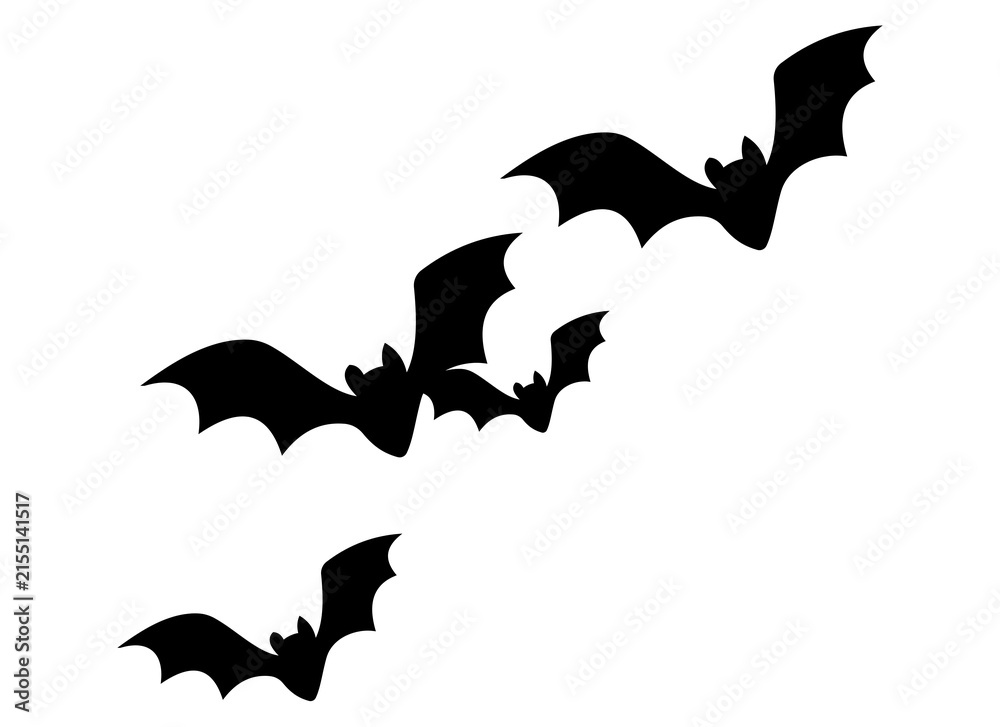 Fototapeta premium Bat Silhouette Halloween Design No Background 