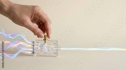Hand holding light bulb to visualize cash flow management and effectively balancing incoming and outgoing financial flow