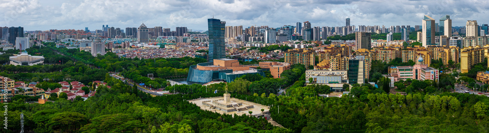 Naklejka premium Aerial View of Zhongshan Sun Yat sen Memorial Park , Guangdong Province, China