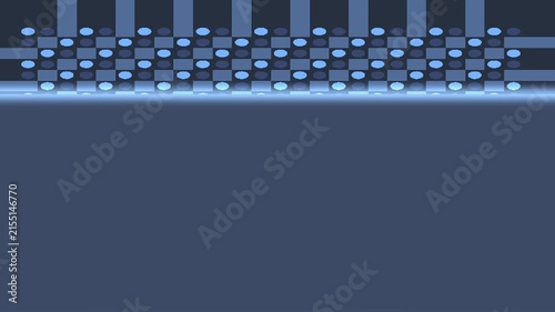 Pulsing Blue Square and Oval Grid with Horizontal Light Beam – Abstract Nano Imprint Pattern & Sci-Fi Lithography HUD Background Loop