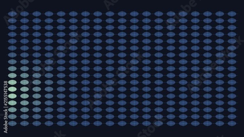 Glowing Mint Green Sensor Grid Scanning Across Dark Blue Oval Matrix – Abstract Nano Sensor Array & Data Processing HUD Background Loop