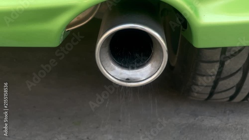 Water Vapor Coming from Car Exhaust During Engine Warm Up