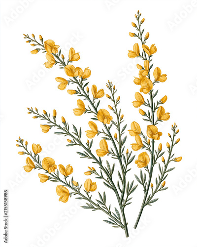 Vintage Botanical Illustration Collection – Aromatic Flowers and Fragrance Plants_flowering broom branches