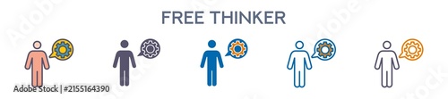 Cuadro en lienzo Free Thinker Element For Design Graphic - Multi Styles