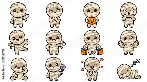 Cute Mummy Character Set